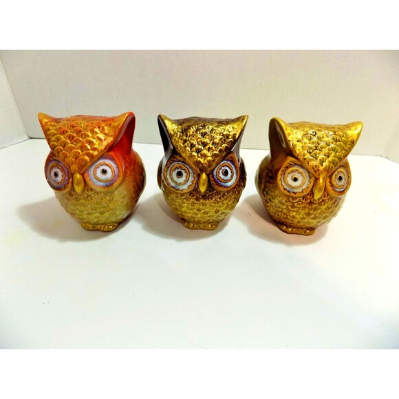 NEW Good Luck Owls Figurines Sculpture - Picture 1 of 4
